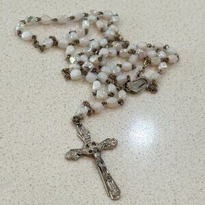 Italy Rosary White Seed Beads